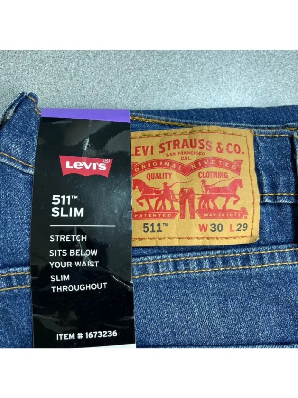 NWT Levi's 511 W30 L29 Slim Straight  Stretch Jeans Medium wash Blue